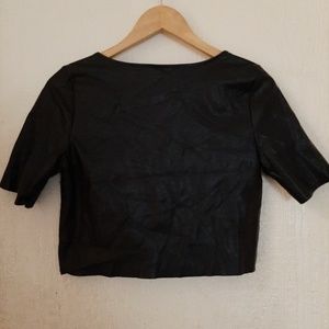 Divided Tops - Black faux leather top Divided polyester Divided Tops - Black faux leather top Divided polyester